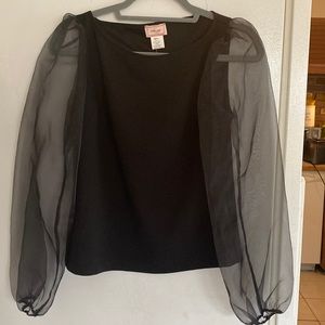 Gorgeous Black Top, Sheer Sleeves by Love…ady
